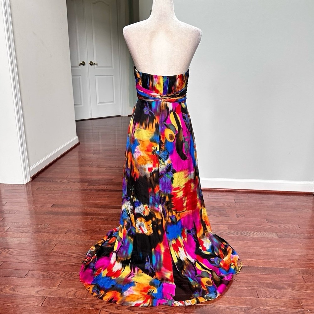 Alyce Designs Unique Pattern Vibrant Colorful Beaded Embellished Gown Dress - Picture 2 of 12
